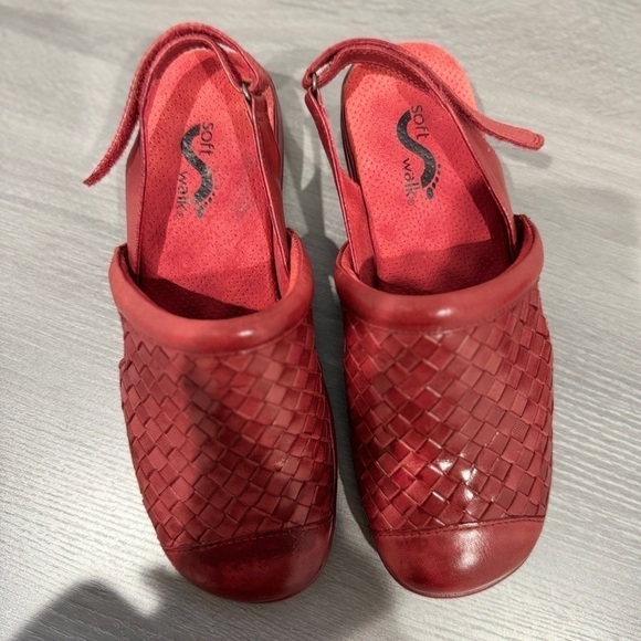 SoftWalk Salina Woven II Women's Red Leather Shoes - Picture 5 of 10